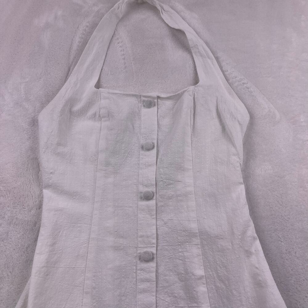 Mable halter white mini bubble hem dress, size small - Picture 2 of 4